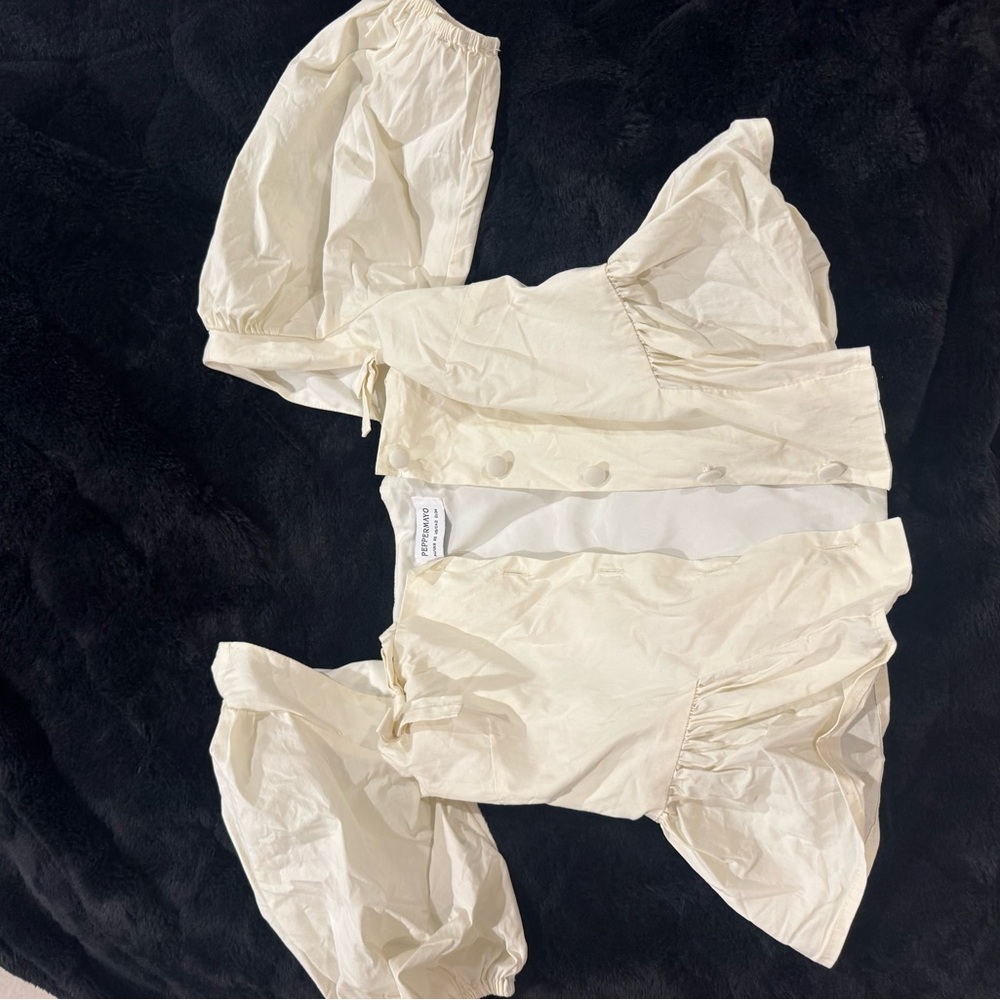 Peppermayo Cream Puff Sleeve Tank Top